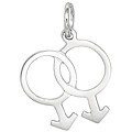 Sterling Silver Male Couple Symbol Charm