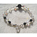 Sterling Silver Crystal and Onyx Bracelet (USA)