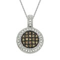 Sterling Silver 1/4ct TDW Brown Diamond Necklace