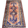 Persian Hamadan Rust/ Navy Rug (4'5 x 7'10)