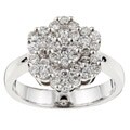 18k Gold 1 1/10ct TDW Diamond Flower Ring (G-H, SI) (Size 6.25)