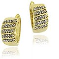 18k Goldplated Silver 1/2ct TDW Diamond Huggie Earrings (I-J, I3)
