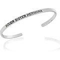 Sterling Silver 'Souer, Sister, Hermana' Bangle