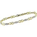 10k Gold 1/4ct TDW Diamond Fancy Link Bracelet
