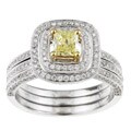 18k Gold 1ct TDW Yellow and White Diamond Ring (G-H, SI) (Size 6.5)