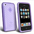 Patterned Clear Purple Rubber Case for Apple iPhone