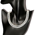 Freshwater Rice Pearl 3-strand Necklace (4-5 mm) (Case of 6)