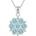 Sterling Silver Blue Topaz Flower Necklace (Set of 6)