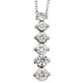 14k White Gold 1ct TDW Diamond Journey Necklace (G-H, SI)