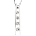 14k White Gold 1/2ct TDW Diamond Journey Necklace (G-H, SI)