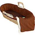 Sherpa Suede Chocolate Brown Blanket in Moses Basket