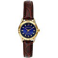 Timetech Women's Leather Strap Blue Dial Watch