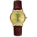 Timetech Men's Goldtone Brown Leather Watch