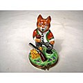 Limoges Hand-painted Hunting Fox Keepsake Box