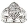 14k Gold 1/2ct TDW Diamond Marquise Composite Ring (G, I3) (Size 7)