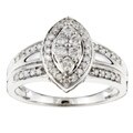 14k White Gold 1/2ct TDW Diamond Composite Ring (G, I3) (Size 7)