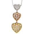 14k Tri-tone Gold 1/4ct TDW Heart Necklace (G, I2)
