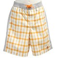 Original Penguin Big Boy's Plaid Swim Trunks