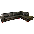 Alistaire Black Leather Chaise/ Sofa Set