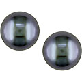 14k Yellow Gold Freshwater Black Pearl Earrings (9-10 mm) (Set of 6)