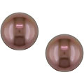 14k Yellow Gold Brown Freshwater Pearl Earrings (9-10 mm) (Set of 6)