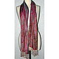 Silk Coral/ Turquoise Scarf (India)