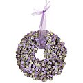 Small Purple Faux Hydrangea Wreath with Ribbon
