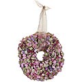 Small Mauve Faux Hydrangea Wreath with Ribbon