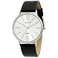 Pierre Cardin Men's Silvertone Black Strap Watch
