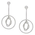 18k Gold 2 3/4ct TDW Diamond Orb Earrings (H-I, I1)