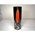 La Rochere Black and Red Mouth-blown Art Glass Vase