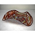 Murano Mouth-blown Glass Light Chocolate Fruit Bowl