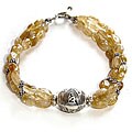 Handmade Silver Bead and Yellow Citrine Bracelet (Thailand)
