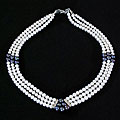 Handmade Silver and White/ Black Pearl Necklace (Thailand)