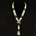 Handmade Silver Green Serpentine Lariat Necklace (Thailand)