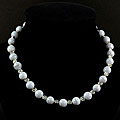 Silver Chalcedony Agate and Bead Necklace (Thailand)
