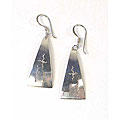 Silver Triangle Cave Painting Earrings (Chile)