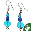 Blue Flat Bead Earrings (Kenya)