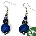 Blue Round Bead Earrings (Kenya)