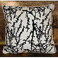 Black and White Shadow Branch Throw Pillow