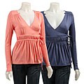 BCBGeneration Women's Twill Trim Wrap Top