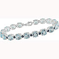 Sterling Silver Topaz and Sapphire Bracelet (Set of 4)