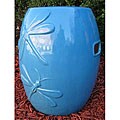 Dragonfly Ocean Blue Ceramic Garden Stool