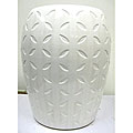 Lattice White Ceramic Garden Stool