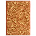 Indoor/ Outdoor Natural/ Terracotta Rug (2'7 x 5')