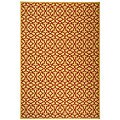 Unagna Indoor/ Outdoor Beige and Red Rug (7'10 x 11')