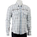X Ray Men's Western Plaid Embroidered Shirt