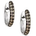 14k White Gold 3/4ct TDW Brown Diamond Earrings