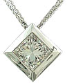 14k Gold 1 3/5ct TDW Princess-cut Diamond Necklace (I, SI1)