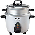 Aroma 3-cup Stainless Steel Rice Cooker